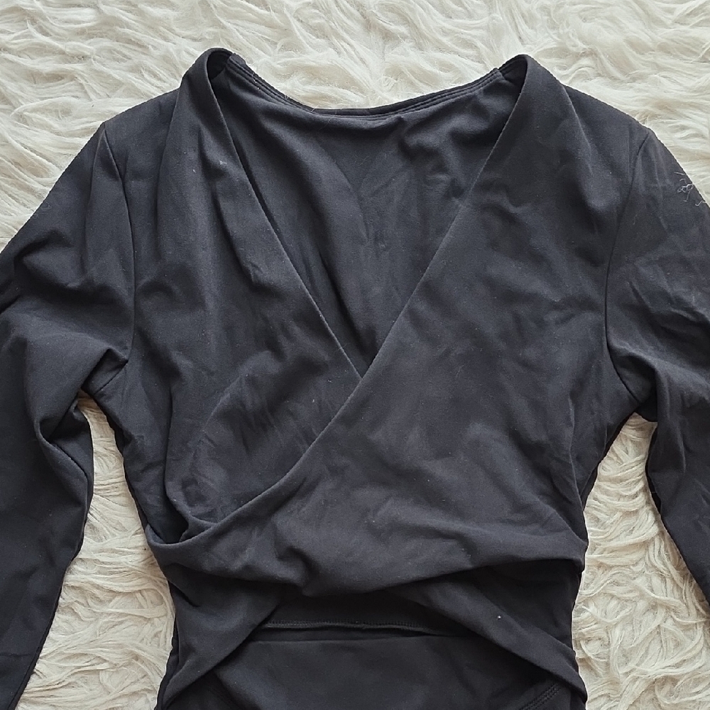 BuffBunny Black Poshknit Wrap Bodysuit - Picture 2 of 6